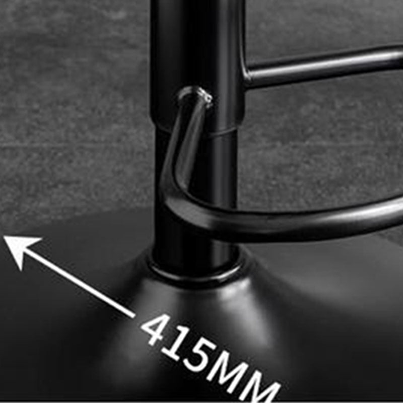 Scandinavian Metal Barstool Adjustable Low Back Leather Barstools in Matte Finish