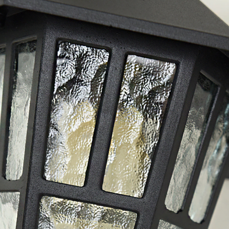 Retro Style Glass Wall Light Geometric Single Light Wall Sconce for Outdoors