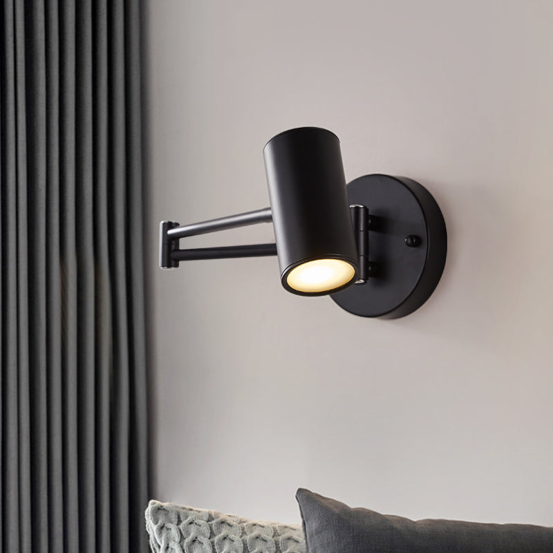 Nordic Style Metal Wall Light Adjustable Swing Arm Wall Sconce for Bedroom