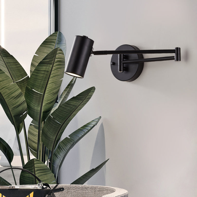 Nordic Style Metal Wall Light Adjustable Swing Arm Wall Sconce for Bedroom