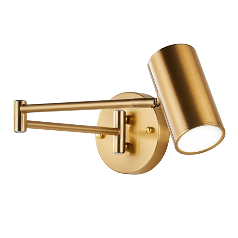 Nordic Style Metal Wall Light Adjustable Swing Arm Wall Sconce for Bedroom