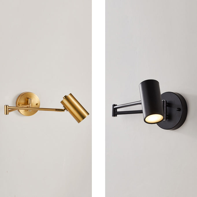 Nordic Style Metal Wall Light Adjustable Swing Arm Wall Sconce for Bedroom