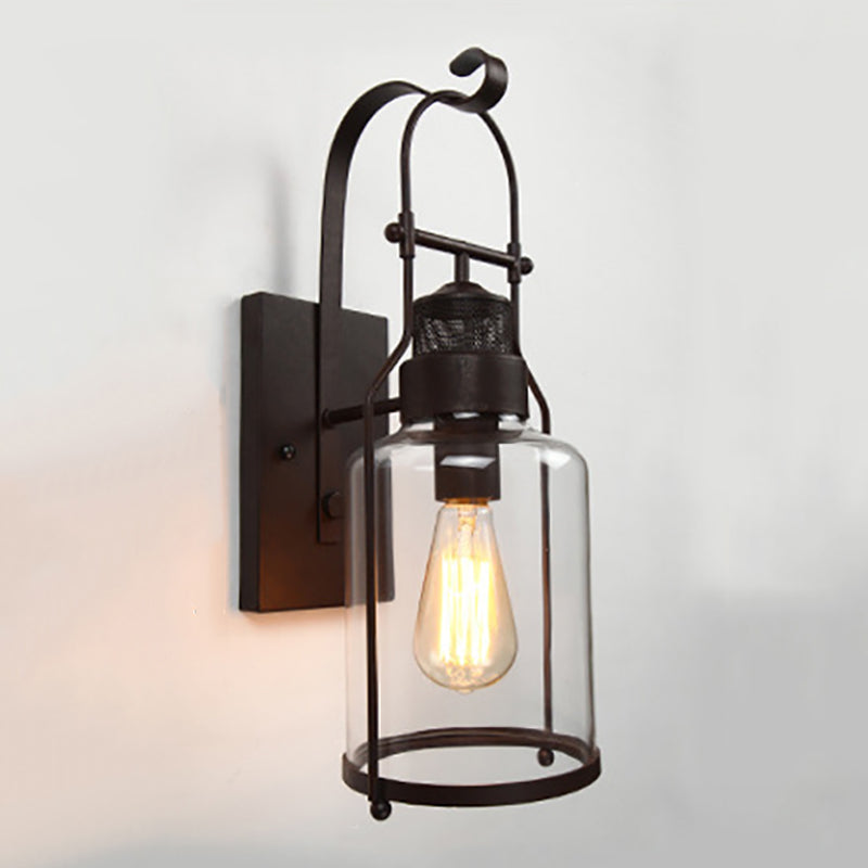 Industrial Style Wall Light Glass Shade Light Sconce Light Fixture for Sitting Room