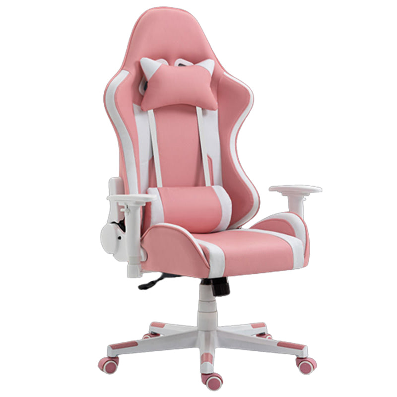 Modern Desk Chair Faux Leather Computer Chair High-Back Chair with Wheels