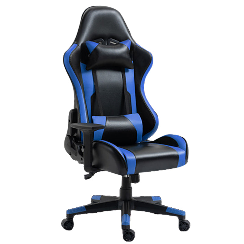 Modern Desk Chair Faux Leather Computer Chair High-Back Chair with Wheels