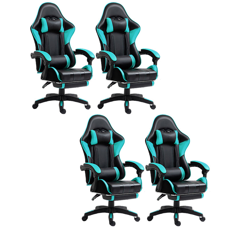 Modern Desk Chair Faux Leather Computer Chair High-Back Chair with Wheels