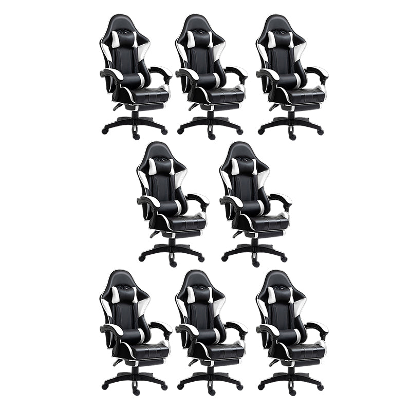 Modern Desk Chair Faux Leather Computer Chair High-Back Chair with Wheels