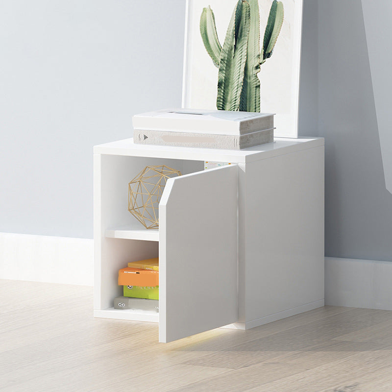 Modern Cube Shelf Bookcase Wood Closed Back Book Shelf for Study Room