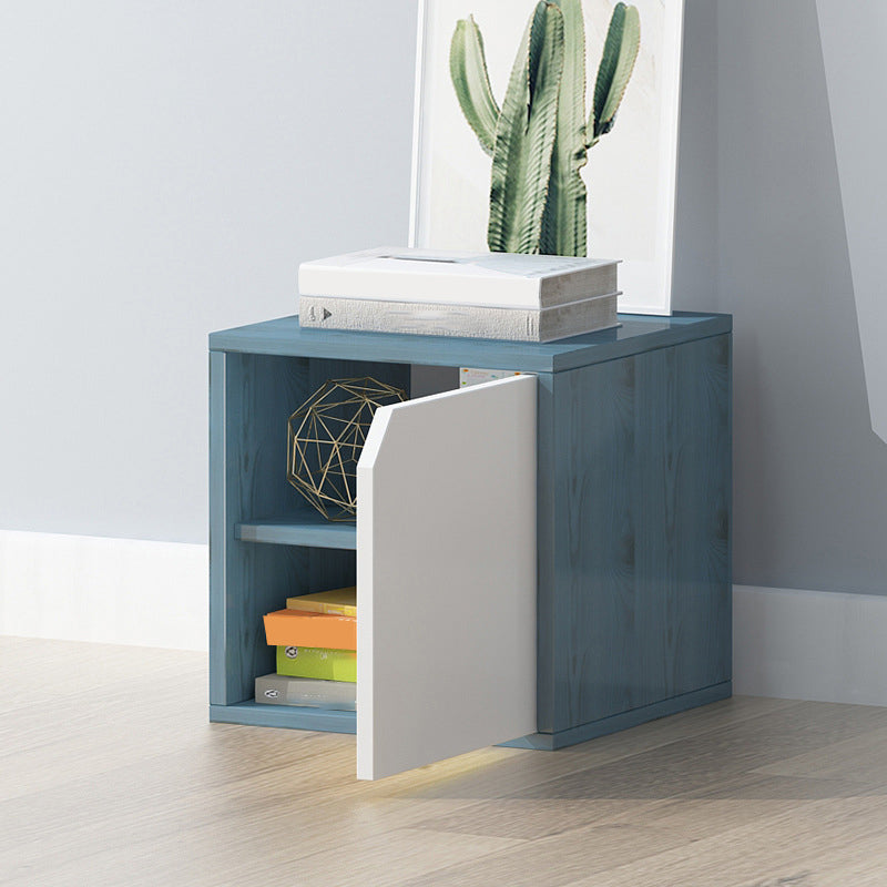 Modern Cube Shelf Bookcase Wood Closed Back Book Shelf for Study Room