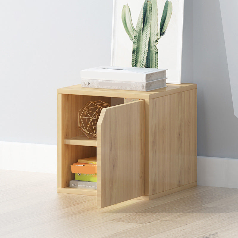 Modern Cube Shelf Bookcase Wood Closed Back Book Shelf for Study Room