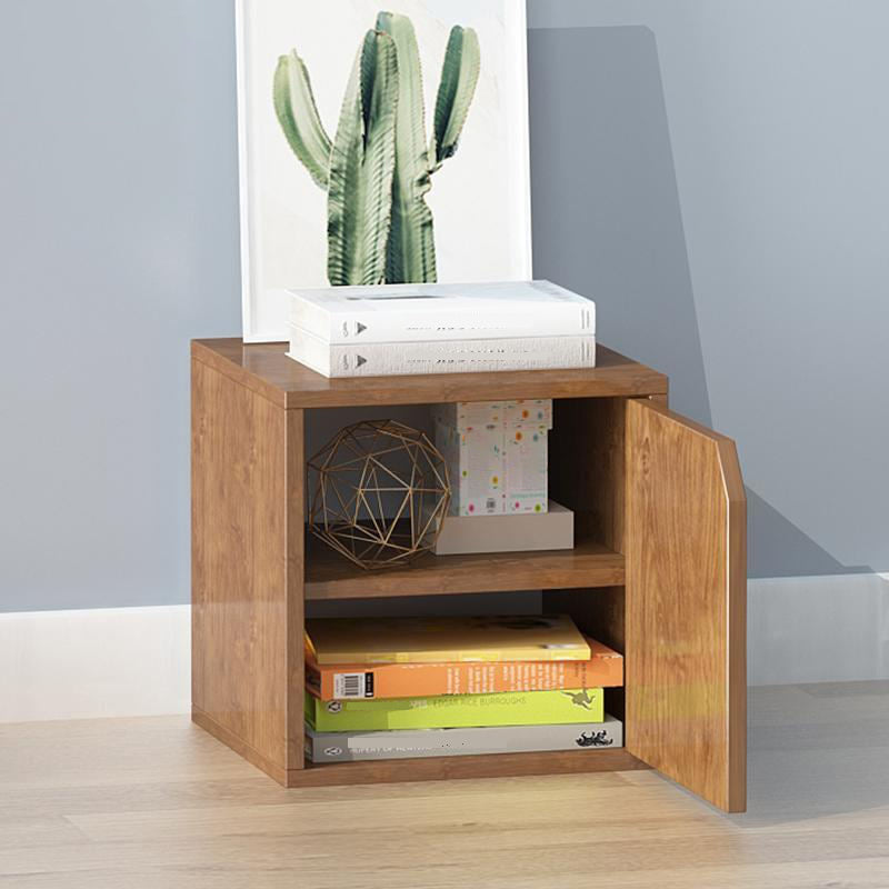 Modern Cube Shelf Bookcase Wood Closed Back Book Shelf for Study Room