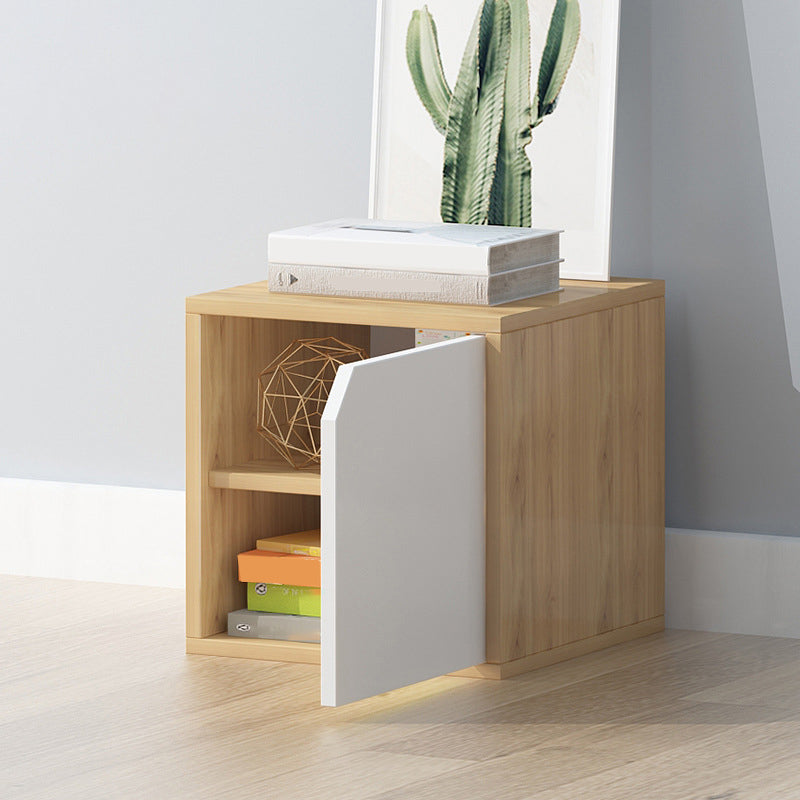 Modern Cube Shelf Bookcase Wood Closed Back Book Shelf for Study Room