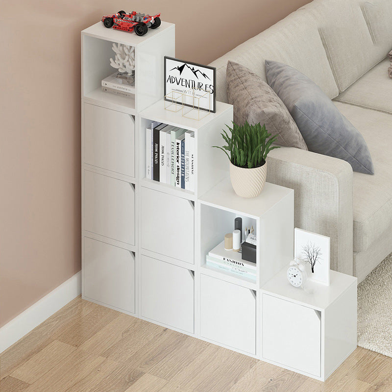Modern Cube Shelf Bookcase Wood Closed Back Book Shelf for Study Room