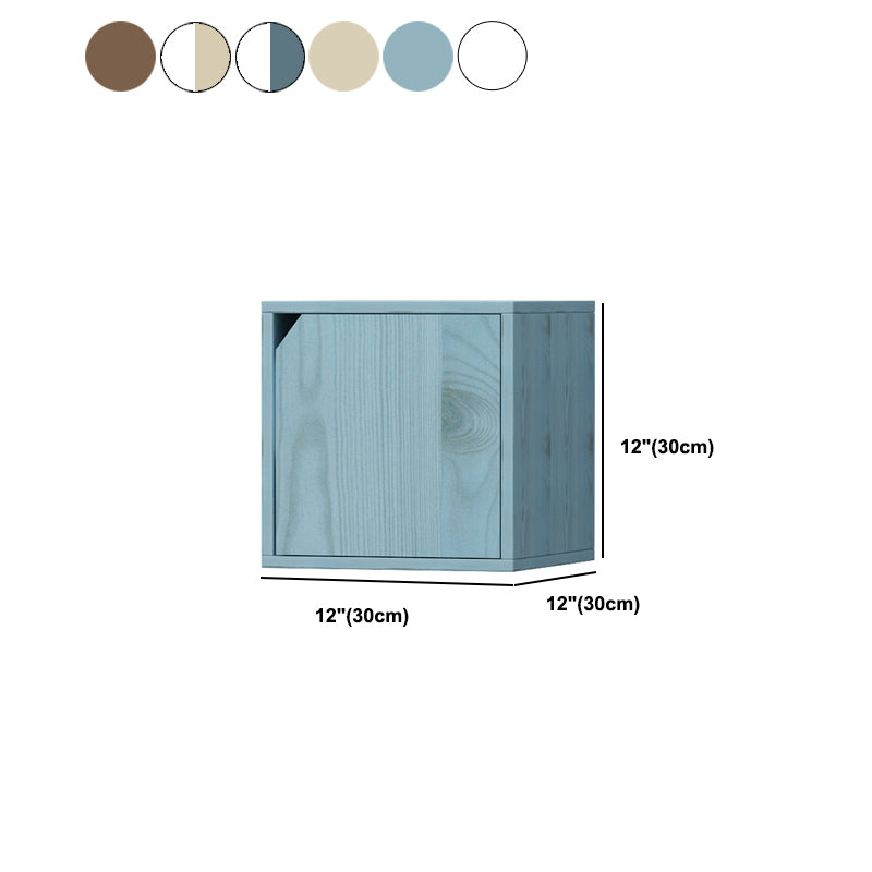 Modern Cube Shelf Bookcase Wood Closed Back Book Shelf for Study Room