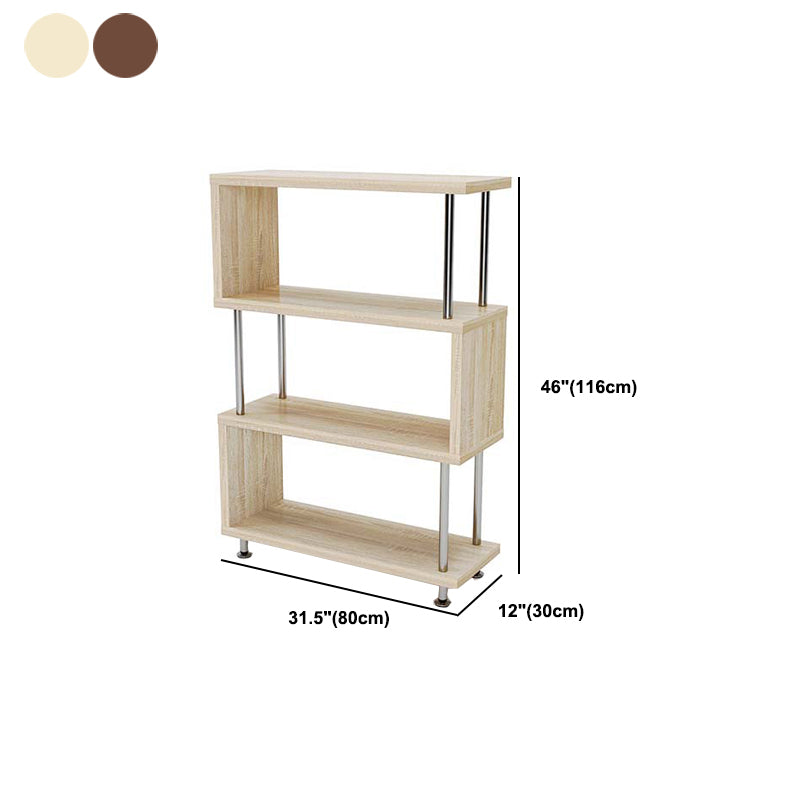 11.81" Wide Engineered Wood Geometric Bookcase Contemporary Metal and Wood Bookcase