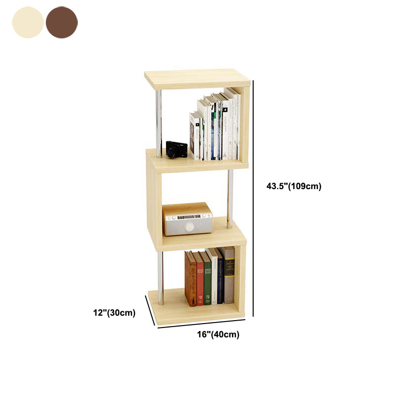 11.81" Wide Engineered Wood Geometric Bookcase Contemporary Metal and Wood Bookcase