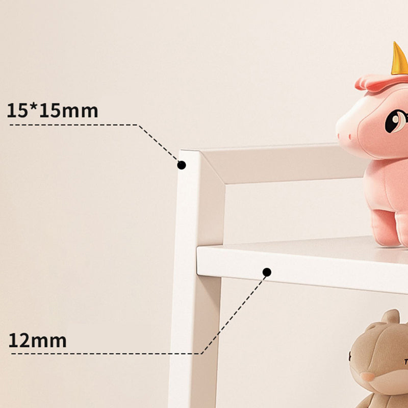 11.81" Wide Ladder Bookshelf Contemporary Metal and Wood Bookcase