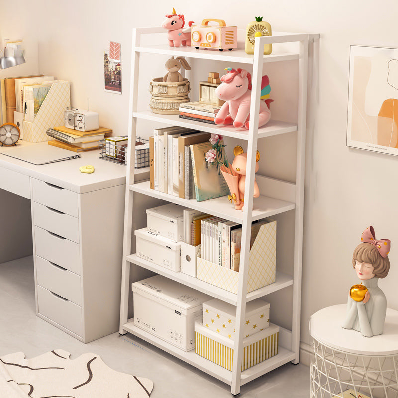 11.81" Wide Ladder Bookshelf Contemporary Metal and Wood Bookcase