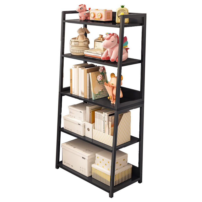 11.81" Wide Ladder Bookshelf Contemporary Metal and Wood Bookcase