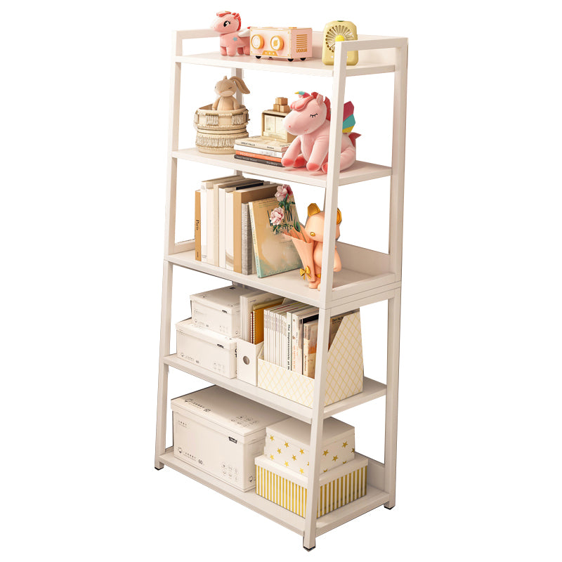 11.81" Wide Ladder Bookshelf Contemporary Metal and Wood Bookcase