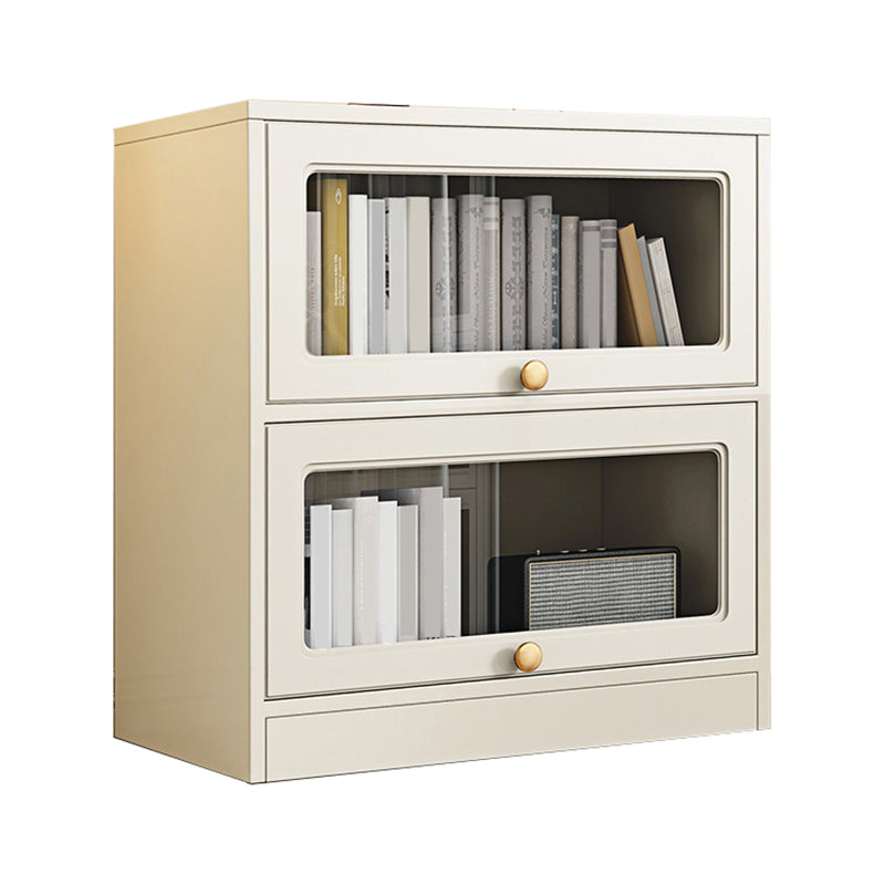 Modern Engineered Wood Bookshelf Standard Closed Back Bookcase with Doors