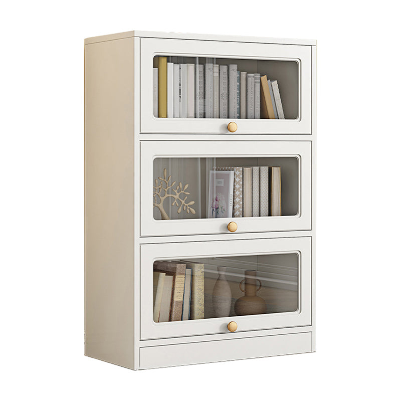 Modern Engineered Wood Bookshelf Standard Closed Back Bookcase with Doors