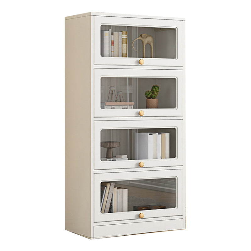 Modern Engineered Wood Bookshelf Standard Closed Back Bookcase with Doors