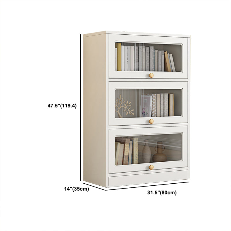 Modern Engineered Wood Bookshelf Standard Closed Back Bookcase with Doors