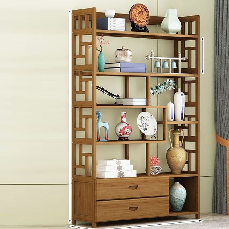 Modern Bamboo Floor Shelf Bookcase Open Book Shelf for Study Room
