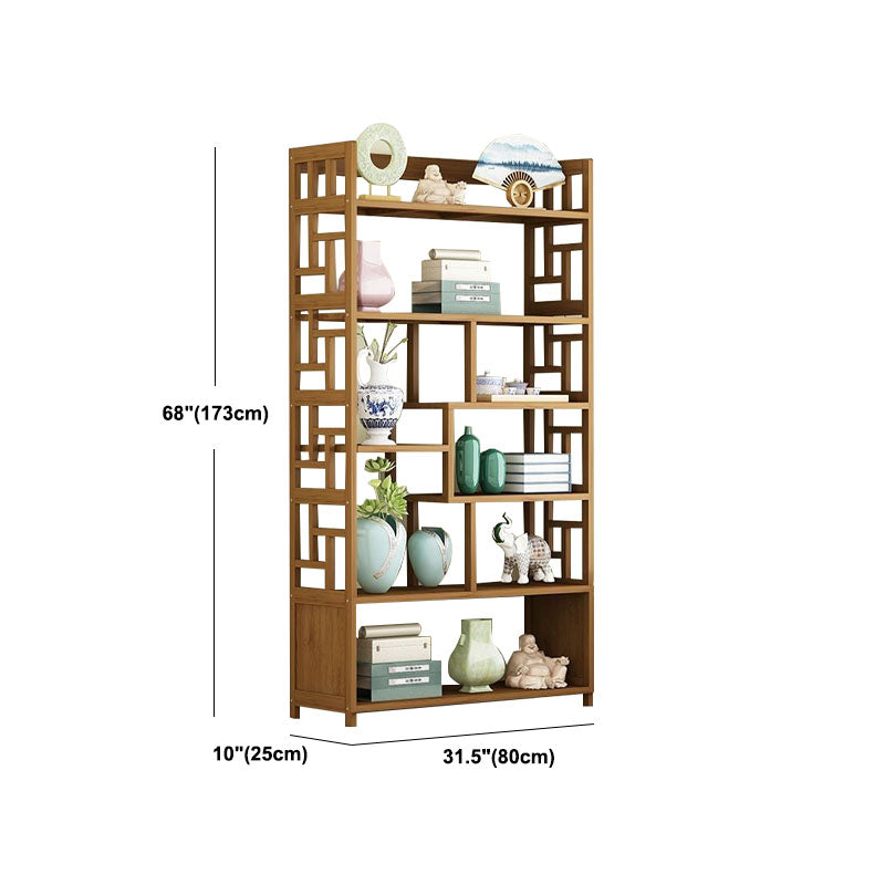 Modern Bamboo Floor Shelf Bookcase Open Book Shelf for Study Room