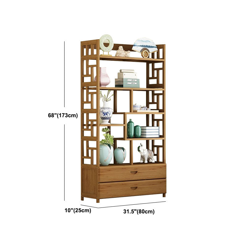 Modern Bamboo Floor Shelf Bookcase Open Book Shelf for Study Room