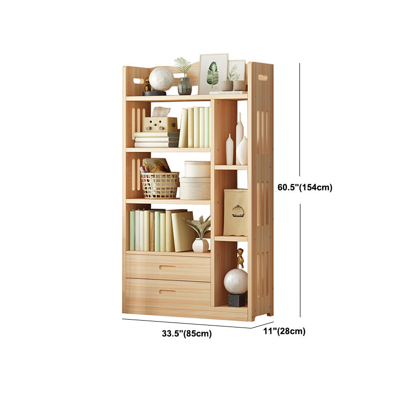 Modern Floor Brown Book Shelf Woodend Open Shelf Bookcase for Home