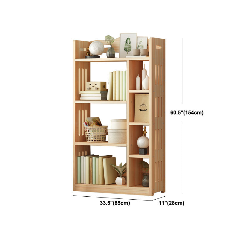 Modern Floor Brown Book Shelf Woodend Open Shelf Bookcase for Home