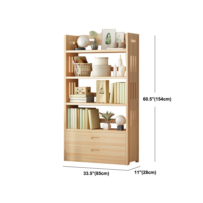 Modern Floor Brown Book Shelf Woodend Open Shelf Bookcase for Home