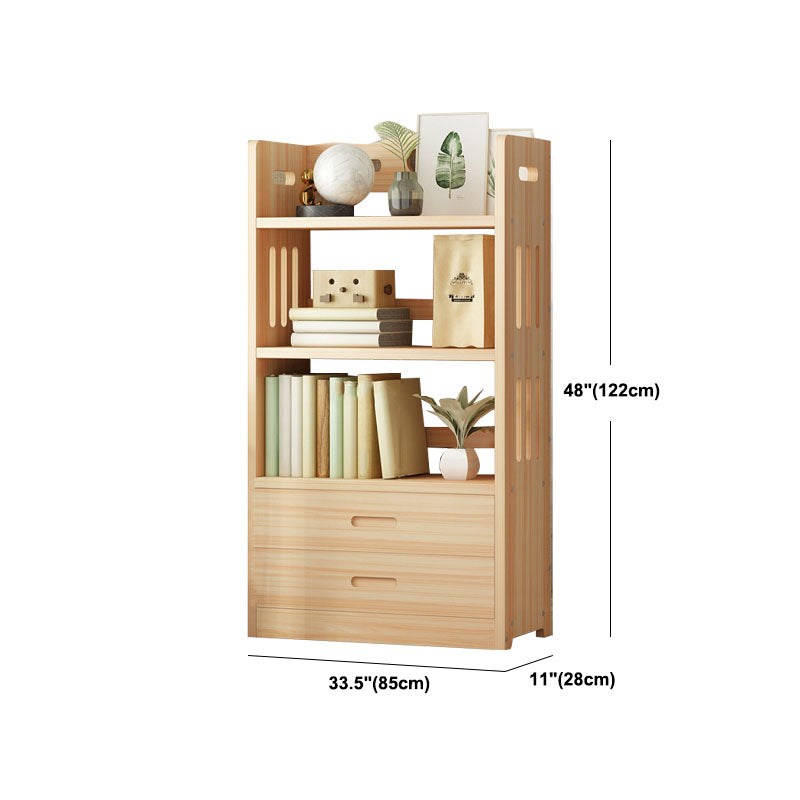 Modern Floor Brown Book Shelf Woodend Open Shelf Bookcase for Home