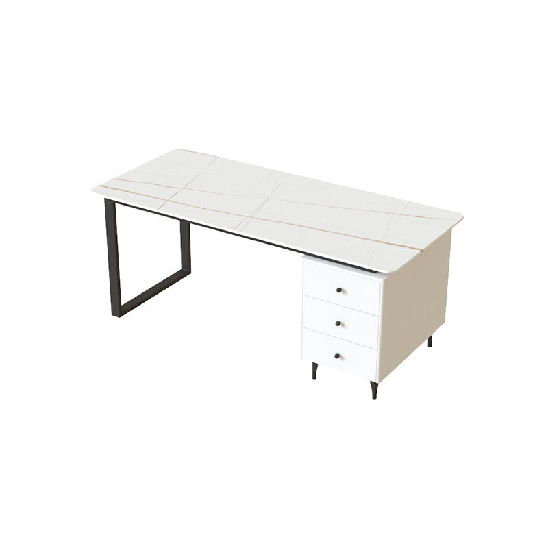 Contemporary Office Desk 23.62" Rectangular Executive Desk with 3-drawer