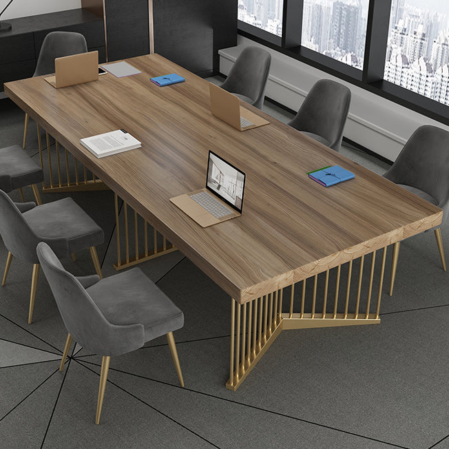 Solid Wood Rectangular Shape Meeting Table Luxury Writing Desk