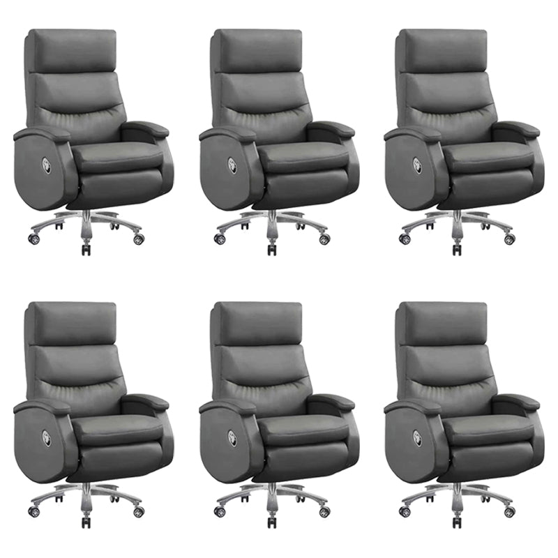 Faux Leather Executive Chair High Back Swivel Arms Included Office Chair