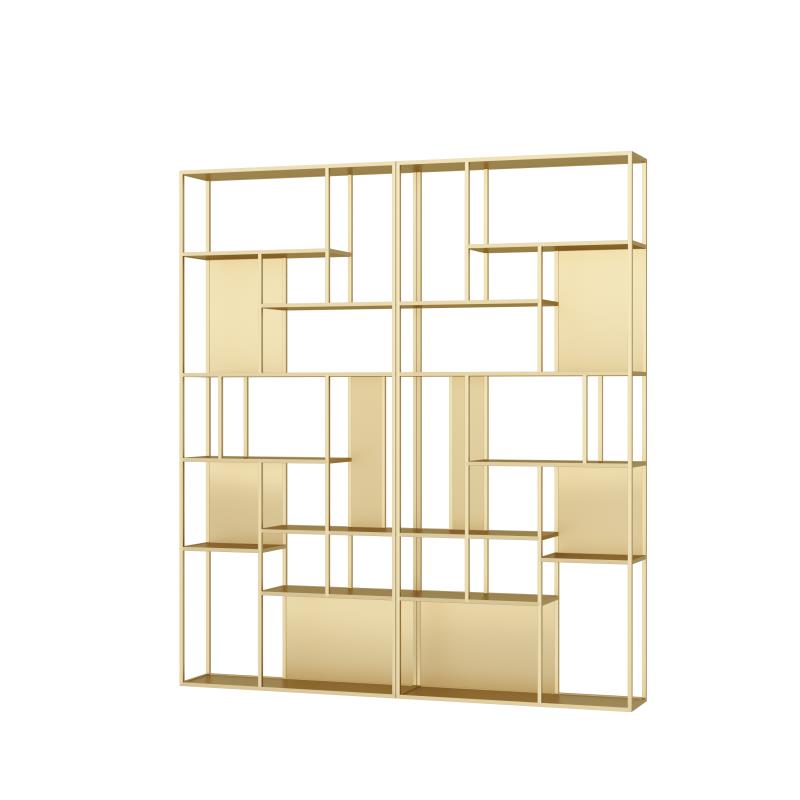 Modern Iron Geometric Shelf Living Room 78.74" Height Bookshelf