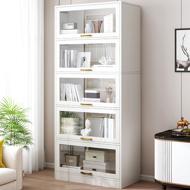 Modern Engineered Wood Shelf Bookcase Floor Closed Back Home Book Shelf with Doors