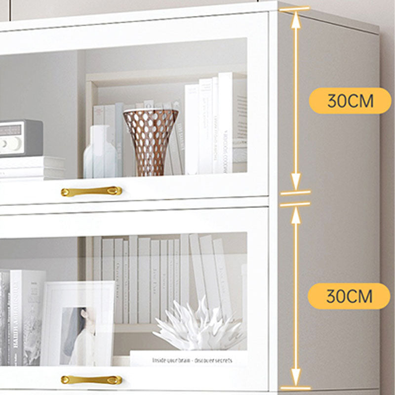 Modern Engineered Wood Shelf Bookcase Floor Closed Back Home Book Shelf with Doors