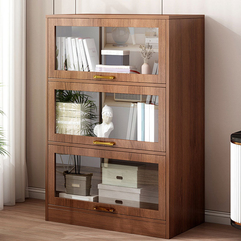 Modern Engineered Wood Shelf Bookcase Floor Closed Back Home Book Shelf with Doors