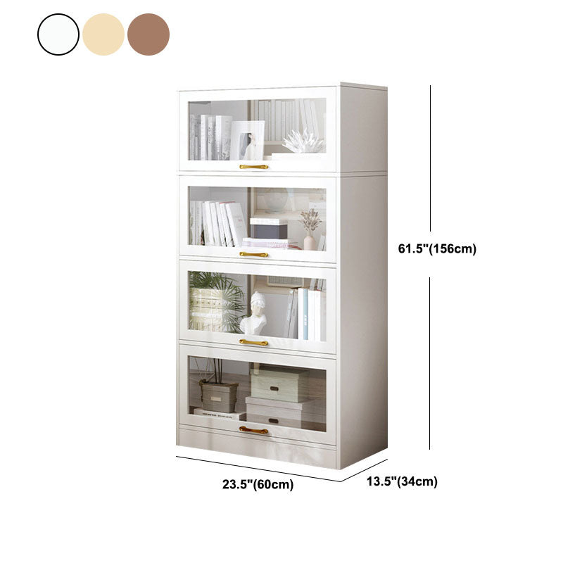 Modern Engineered Wood Shelf Bookcase Floor Closed Back Home Book Shelf with Doors