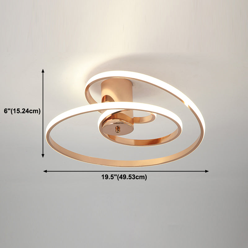 Nordic Linear Ceiling Light Aluminum Gold LED Flush Mount Light for Living Room