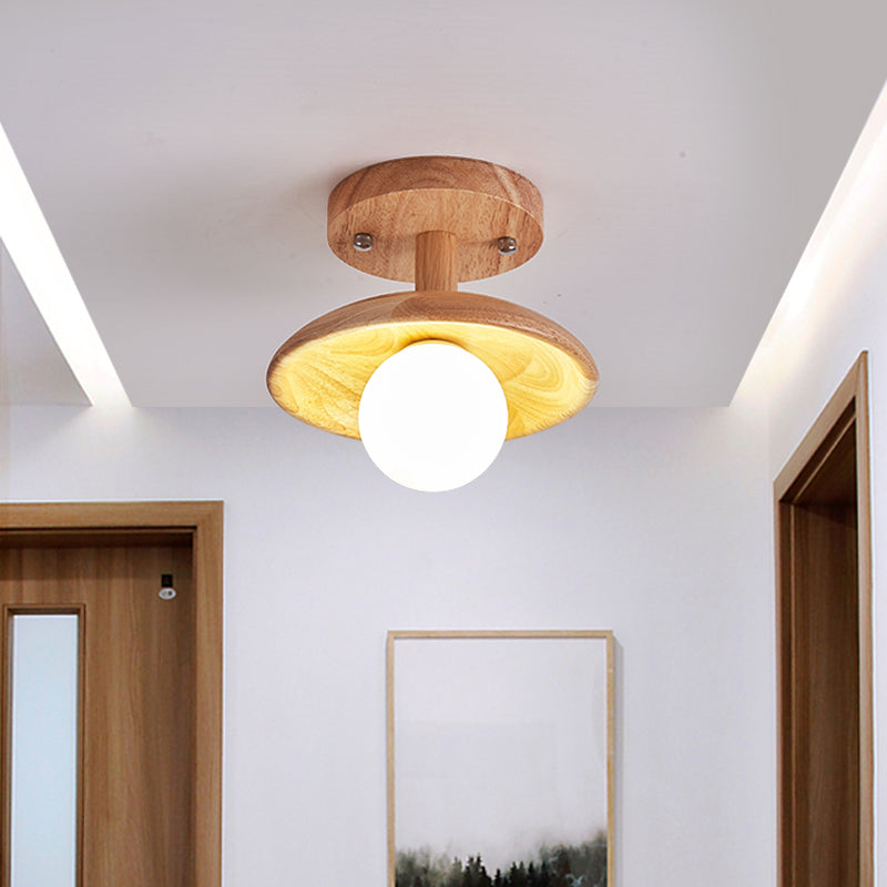 Shaded Ceiling Mounted Fixture Modern Style Beige Ceiling Light Fixture