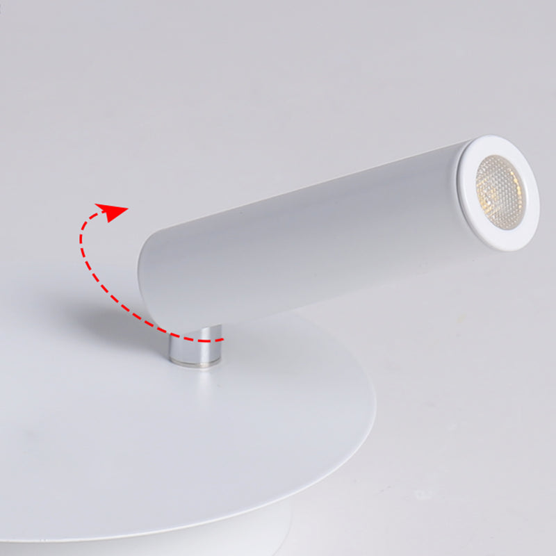 Metal Round Shade Flush Ceiling Light Industrial 2 Lights Ceiling Light Fixture in White