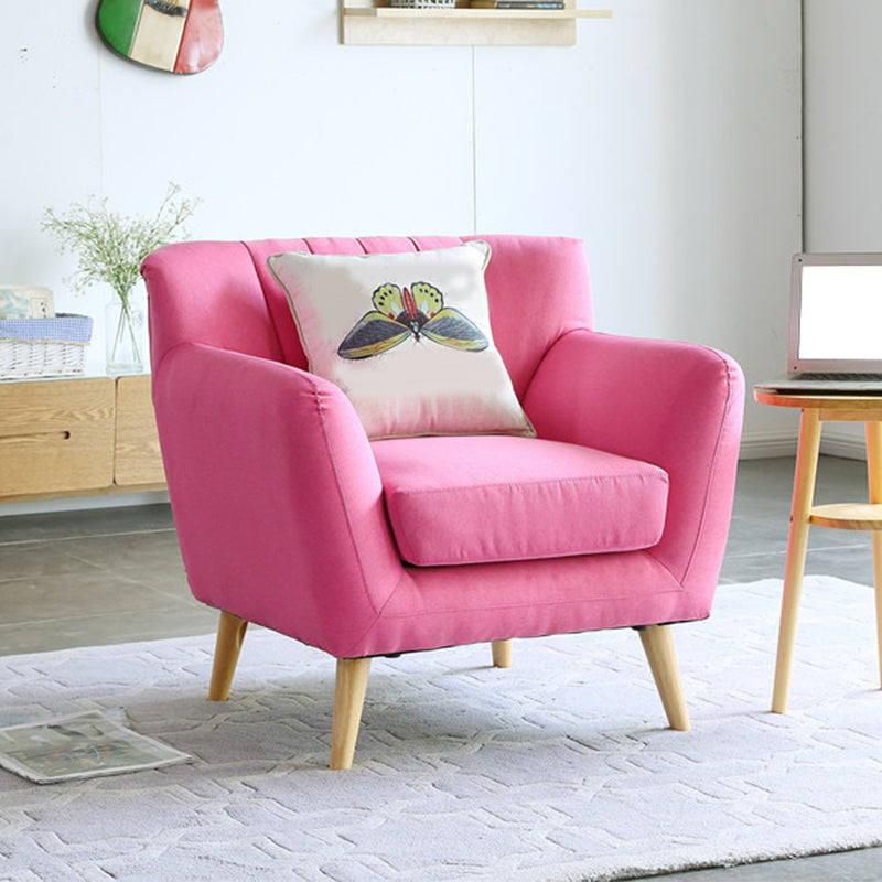 Modernism 1/3-seater Fabric Sofa Flared Arm Sofa with Wood Legs