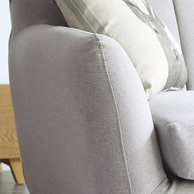 Modernism 1/3-seater Fabric Sofa Flared Arm Sofa with Wood Legs