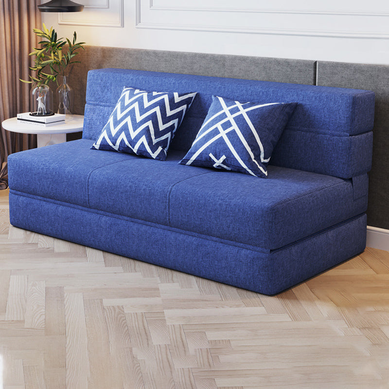 Contemporary Linen Armless Sofa Bed Slipcovered for Living Room