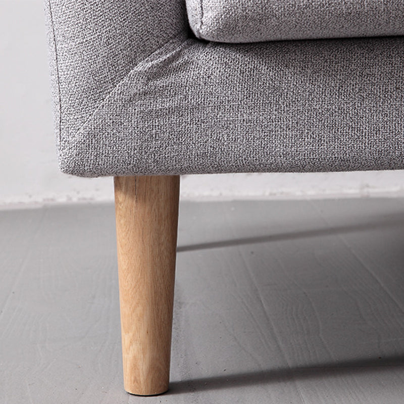 Modern Fabric Stationary Sofa 1/3-seat Flared Arm Sofa in Grey